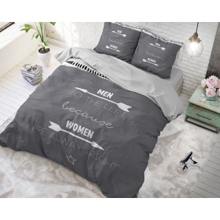 Povlečení ze 100% bavlny 140 x 220 Men & Women  - Anthracite