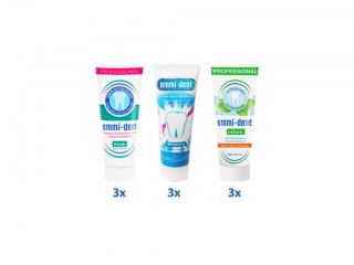 XXL VÝHODNÉ BALENÍ 9X ZUBNÍ PASTA EMMI-DENT FRESH, NATUR, WHITENING 9KS
